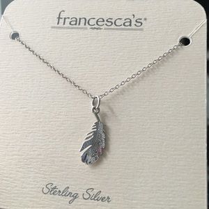 Sterling silver feather necklace
